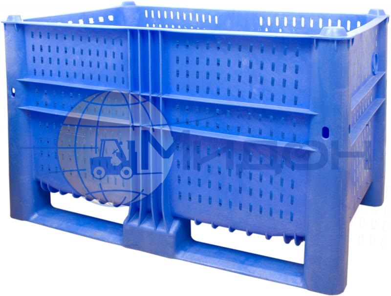 Контейнер пластиковый 10-080 крупногабаритный 1200 х 800 х 740 перфорированный на полозьях
