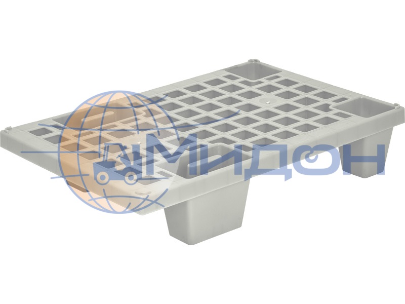 Паллет пластиковый перфорированный на ножках (250кг/250кг) TR 400 600 х 400 х 135 цвет - серый