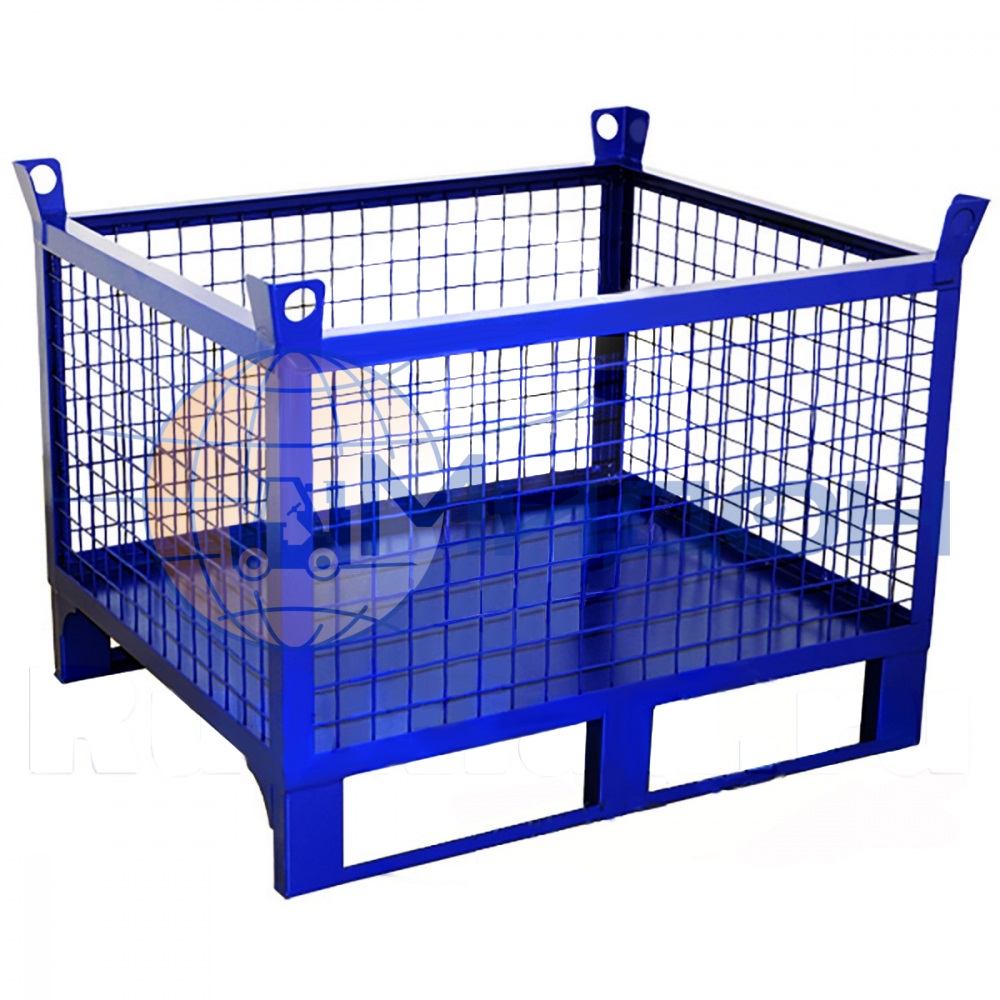 Контейнер цельносварной с направляющими под вилы погрузчика и проушинами КС 3 ( 800х1000х800 ) (800кг)