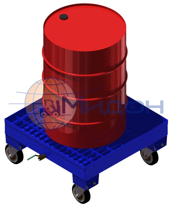 Поддон (паллет) металлический с решеткой, для бочек ПДБ 1 ( 836х836х220 ) (500кг)