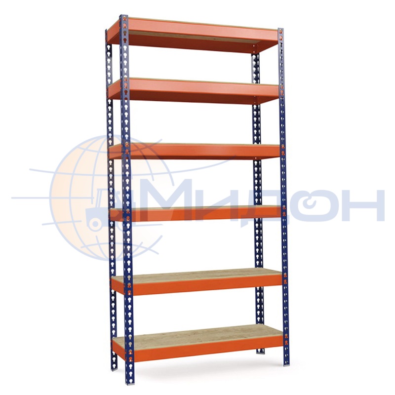 Стеллаж полочный Профи-Т с фанерным настилом Т-160/L (3000х1845х1005) F/6 2500 кг(стеллаж) 300 кг(полка) 6 полок