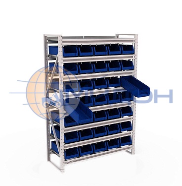 Система хранения пластиковых ящиков BOXES №1-5 2000х1370х530мм, включая контейнеры 12.405 (150*225*500)-15шт, 12.406 (200*300*500)-12шт.