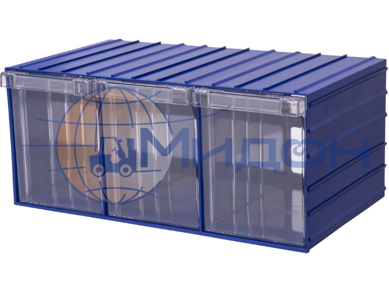 Три прозрачных ящика Plastic Drawer PD 120-3 в комплекте с корпусом 204 х 370 х 160