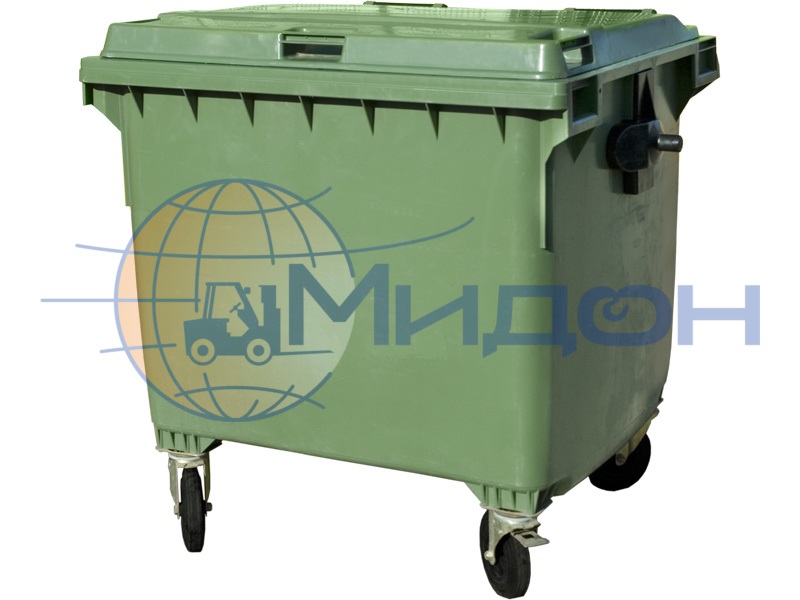Контейнер мусорный 1100 литров на 4-x колесах с крышкой MGBW-1100 1375 х 1085 х 1330