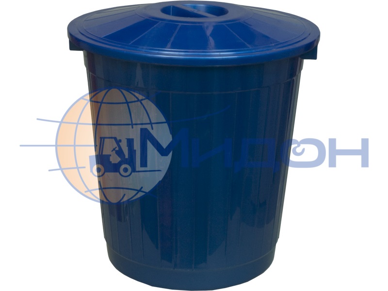Бак мусорный с крышкой (50л). Цвет синий МБ-50 430 х 340 х 470