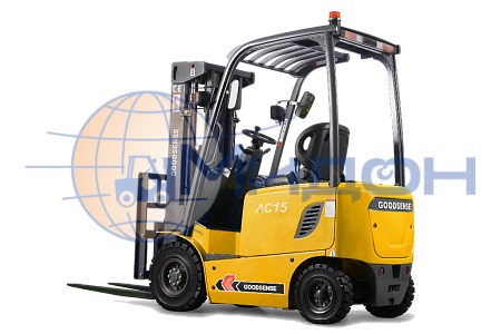 Погрузчик вилочный Электрический 4-х опорный Goodsense FB15-C3 (1,5т 3м) контроллер Curtis, двиг. асинхронный перем. тока, мачта FFV3.0, вилы 920 мм, АКБ 48В 400А/ч, ЗУ, SS - сайд-шифт, шины СЭ