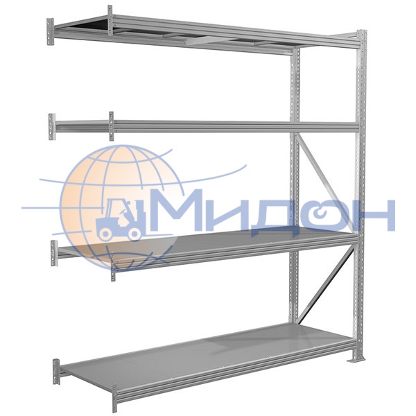 Стеллаж полочный MS Pro 200/180x60/4 (2000х1800х600) 3000 кг(стеллаж), 450 кг(полка) 4 полки (дополнительная секция)