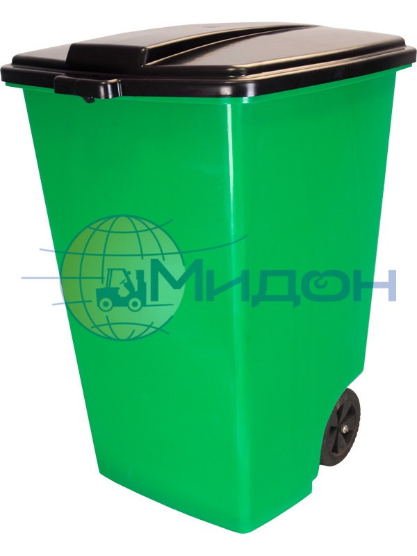 Контейнер мусорный на 2-x колесах с крышкой (РР) МКР 120 620 х 520 х 740