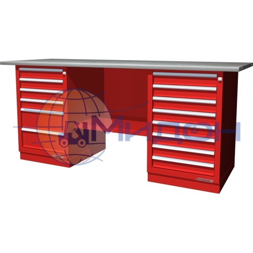 Верстак двухтумбовый 01.268R Ferrum CLASSIC (тумба с 6 ящиками, тумба с 8 ящиками)