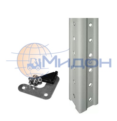 Стойка стеллажа СТФЛ 1800 мм, 1 подпятник, 4 уголка жесткости, 8 комплектов крепежа, металл 1мм