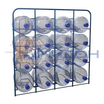 Стеллаж для 19литровых бутылей СВД - 16 (1250х380х1200) 16 канистр