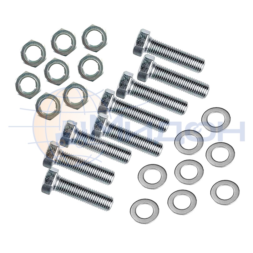 Комплект крепежа для стеллажа Лайт на 1 элемент , вкл. болт М6х14 - 8 шт, гайка - 8 шт, шайба - 8 шт