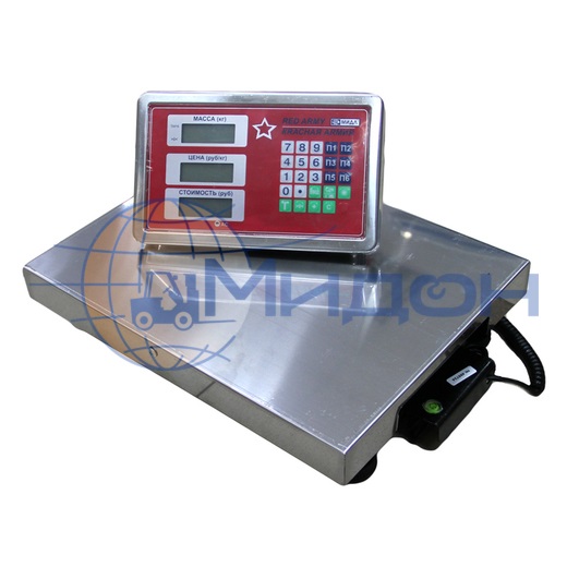 Весы товарные платформенные МИДЛ МП 300 МДА Ф-3(50/100; 400х500, нерж) «Красная армия», авто (без стойки)