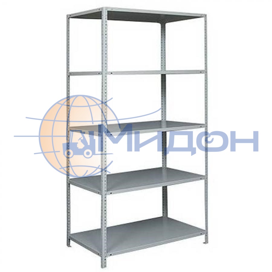 Стеллаж полочный Лайт ТС-251255 (2500х1200х500) 500 кг(стеллаж), 120 кг(полка), 5 полок обычные