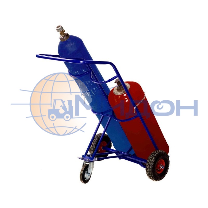 Тележка двухколёсная ГБ 2 (220кг) для 2 баллонов (кислород, ацетилен) (без колёс)