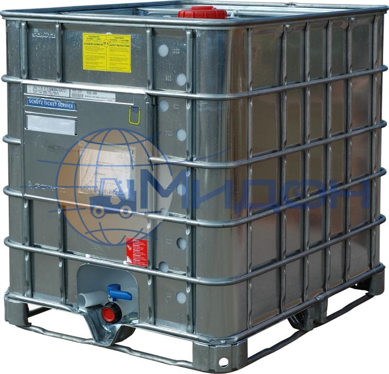 Емкость кубическая п/э 1000л с краном, белая, на металлическом поддоне, с заземлением SX EX 1000 1200 х 1000 х 1160