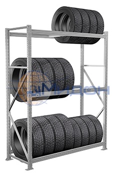 Стеллаж для шин MS Pro 250/150x60/4 (2500х1500х600) 28 шин R16/205, 4 полки
