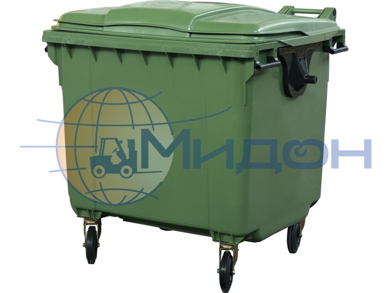 Контейнер мусорный 1100 литров на 4-x колесах с крышкой. Россия. MGB-1100 (2) 1377 х 1077 х 1369