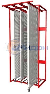 Стенд для размещения инструмента 06.500_Р4 Ferrum на базе 4 выдвижных перфорированных панелей, 890х588x2032h, с держателем монитора