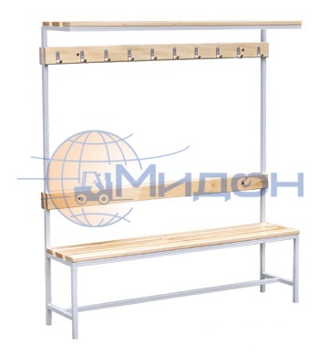 Скамья (1500х380х1680) односторонняя + полка для головных уборов