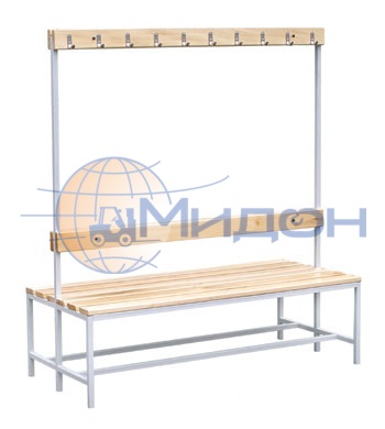 Скамья (1500х730х1680) двухсторонняя для спортивных раздевалок
