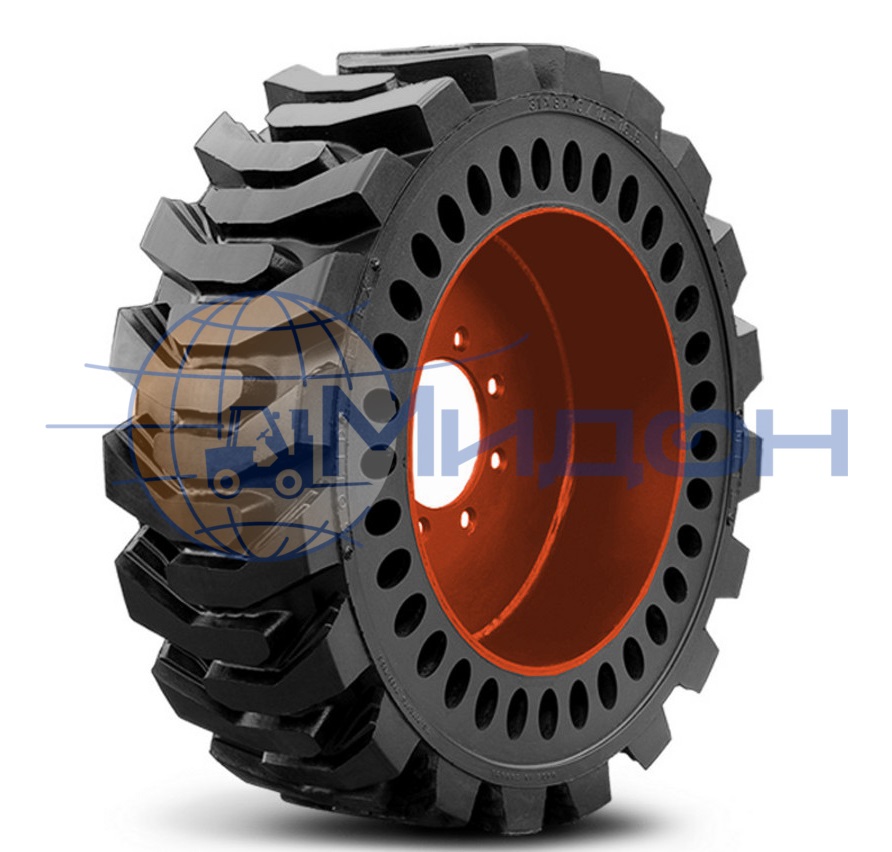 Шина цельнолитая 33x12-20 Galaxy Beefy Baby SDS в сборе с диском Left