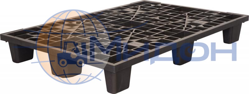 Паллет пластиковый перфорированный на ножках (1000кг/800кг) TR 1208 L 1200 х 800 х 160 цвет - чёрный
