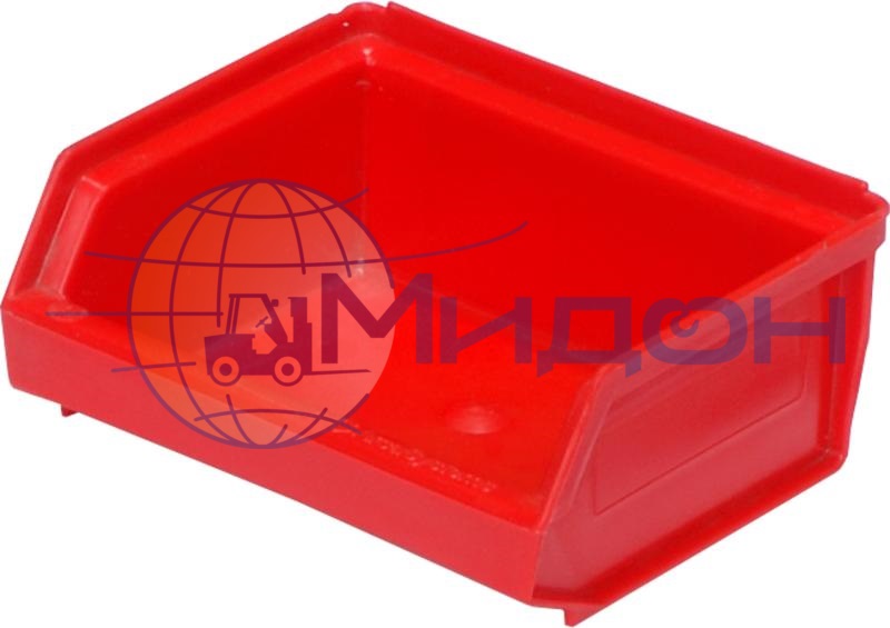 Лоток пластиковый 7924 для склада красный, сплошной 96 х 105 х 45