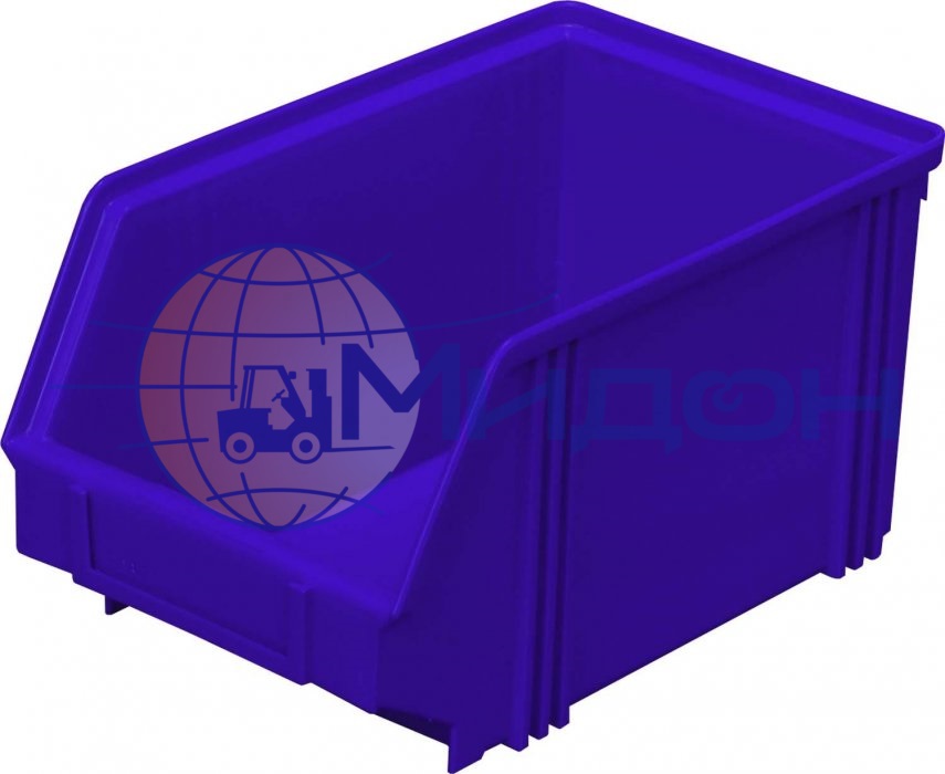 Лоток пластиковый 7967 для склада синий, сплошной 250 х 148 х 130
