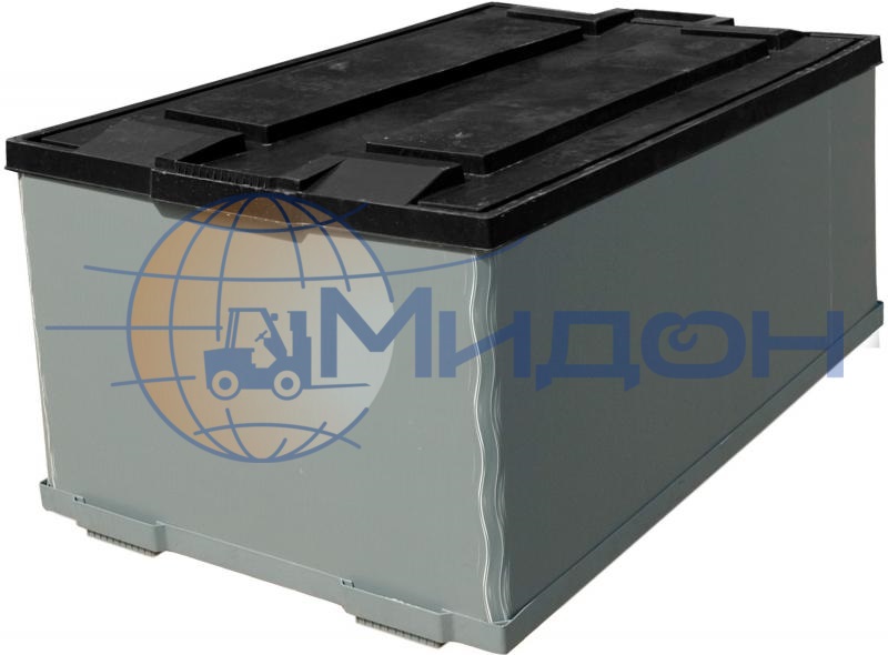 Контейнер пластиковый P-Box H700 L крупногабаритный 1200 х 800 х 760 сплошной, пластиковая крышка и дно (разборный)