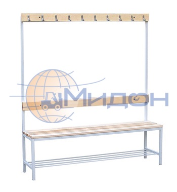 Скамья (1500х380х1680) односторонняя + полка для обуви