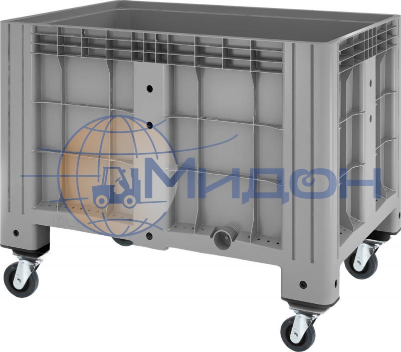 Контейнер пластиковый SDBOX 1208 SW крупногабаритный 1200 х 800 х 911 сплошной на колесах