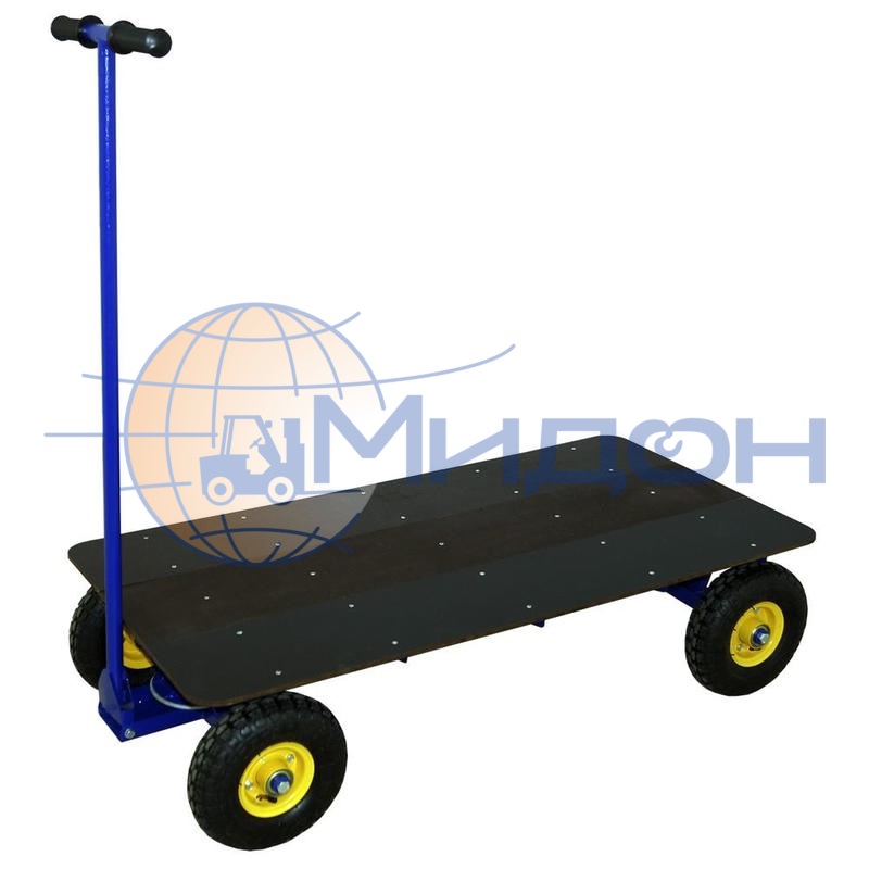 Тележка платформенная облегченная, с поворотной осью ТПО О ( 600х1200 ) (колёса ф260: надувные, Китай)