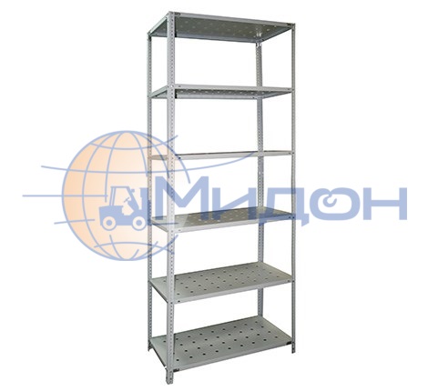 Стеллаж полочный Лайт ТС-3746 (3000х700х400) П** 400 кг(стеллаж), 120 кг(полка), 6 полок перфорированные