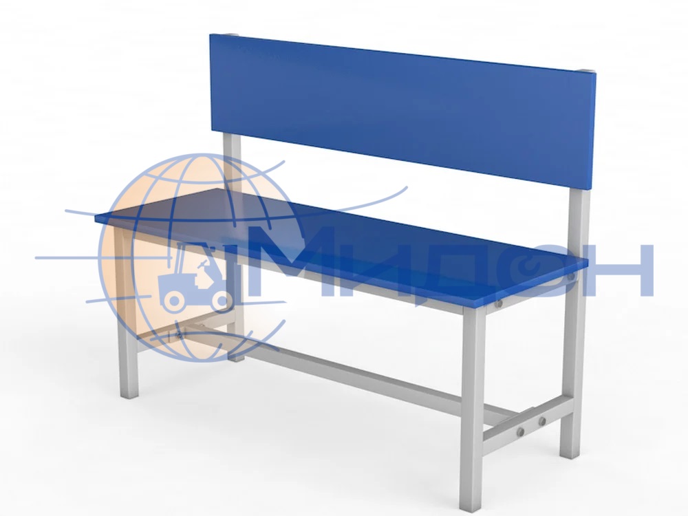 Скамья гардеробная со спинкой 1500мм ЛДСП синий