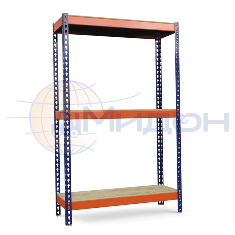 Стеллаж полочный Профи-Т с фанерным настилом Т-130/L (2000х1845х500) F/3 2500 кг(стеллаж) 300 кг(полка) 3 полки