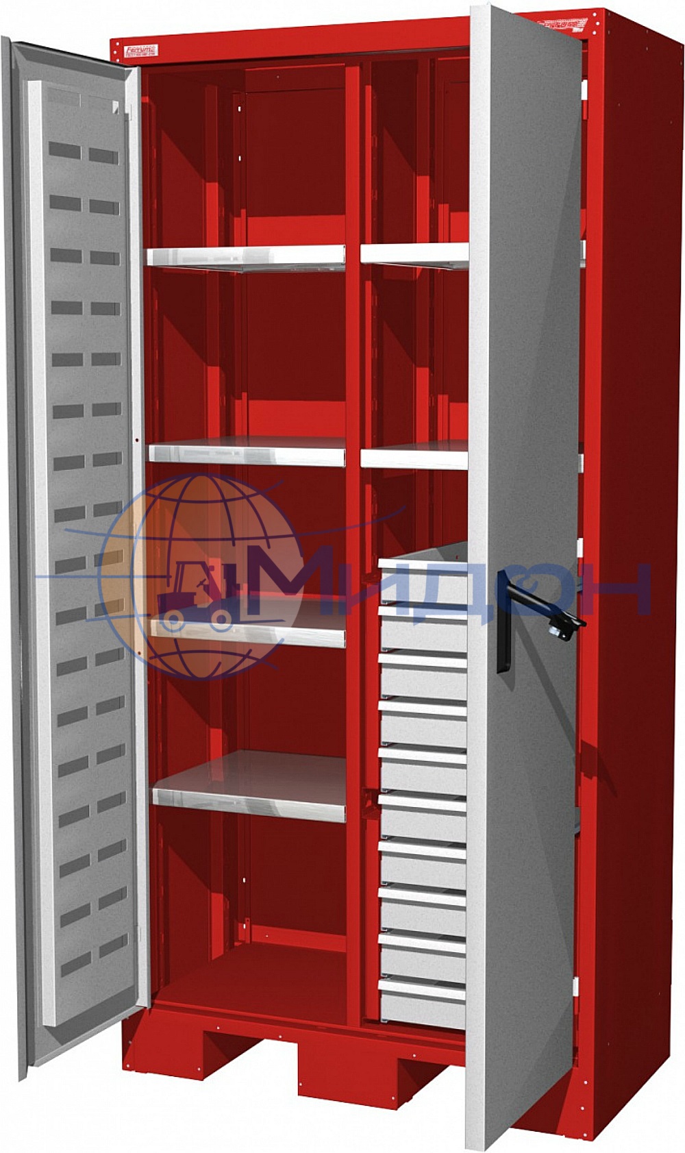Шкаф инструментальный 08.3106 Ferrum Титан (6 полок, 10 ящиков)
