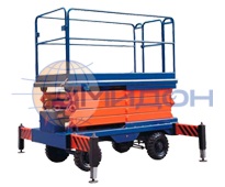 Подъемник ножничный передвижной с электроподъёмом SJY 1000 кг 6 м (автономный)