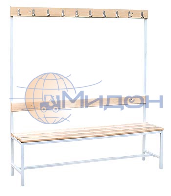 Скамья (1500х380х1680) односторонняя для спортивных раздевалок