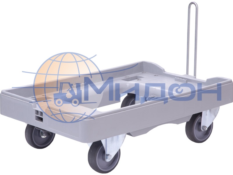 Тележка Beno Dolly 600x400, платформа с бортами и металлическим держателем на колесах 600 х 400 х 150