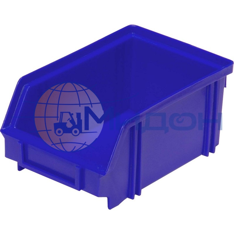 Лоток пластиковый 7968 для склада синий, сплошной 170 х 105 х 75