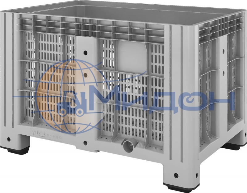 Контейнер пластиковый SDBOX 1208 P крупногабаритный 1200 х 800 х 800 перфорированный на ножках