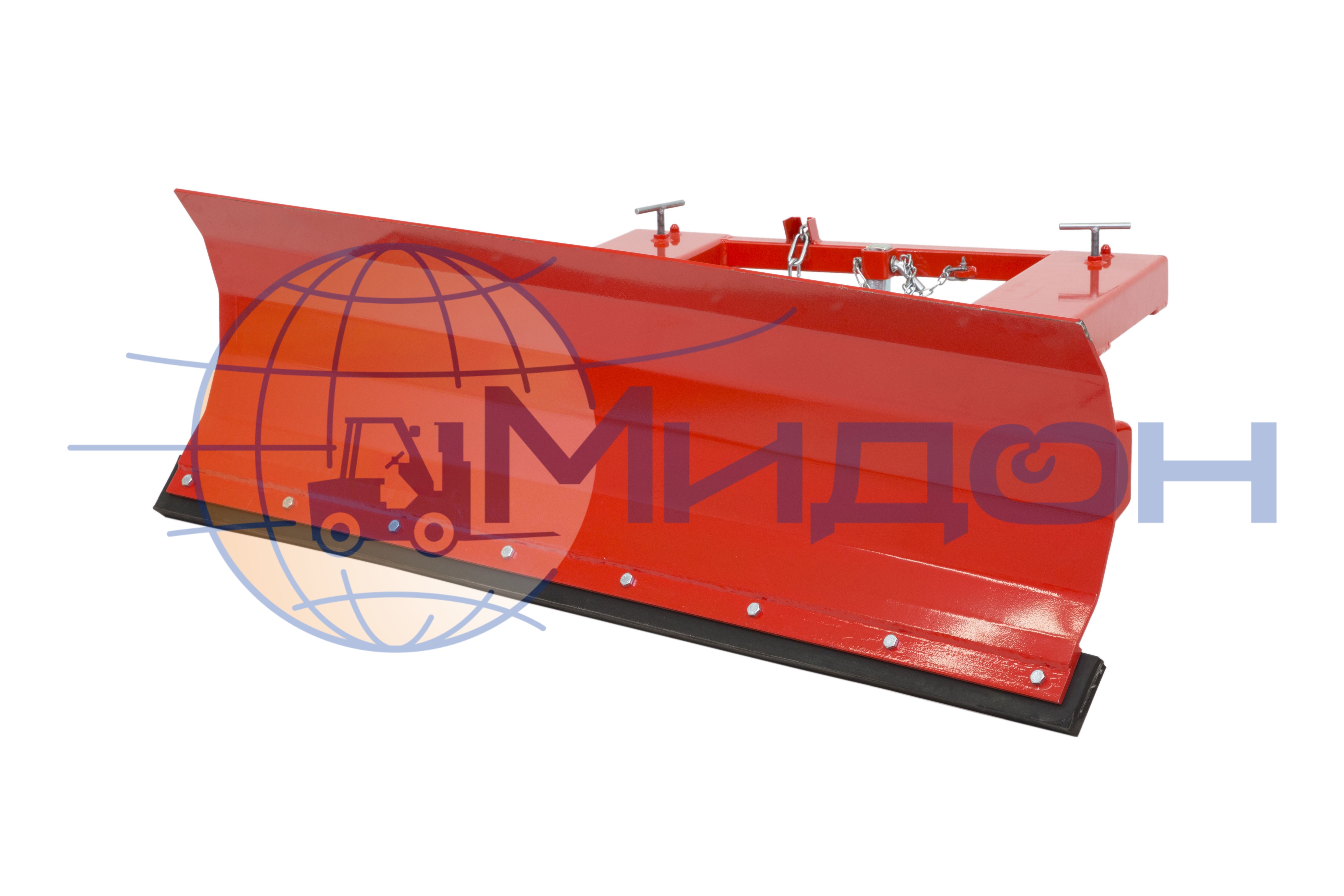 Отвал с поворотным механизмом 1750х685мм для уборки снега вилочным погрузчиком (с защитной резиной) (Россия)