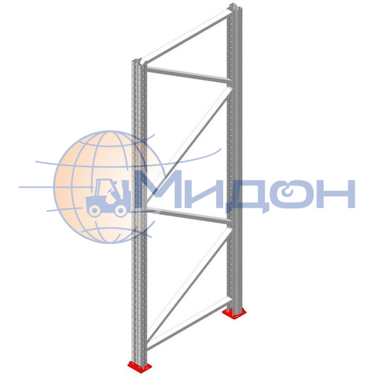 Рама стеллажа паллетного Р120х2 Н= 3700 х1100мм (до 19т)