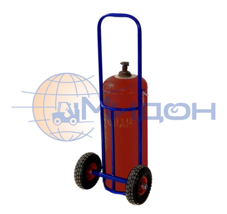 Тележка двухколёсная ПР 1 (100кг) для пропанового баллона (колёса ф200: литая резина, Китай)