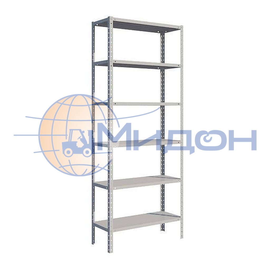 Стеллаж полочный Лайт ТС-3746 (3000х700х400)** 400 кг(стеллаж), 120 кг(полка), 6 полок обычные