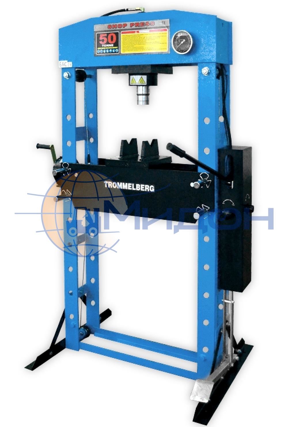 Пресс 50т напольный, 2-х скоростной насос, манометр, ручная лебедка Trommelberg (Германия) SD200825