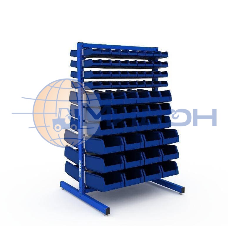 Система хранения SORTEX 1495-2 №1-4 1575х965х955 двусторонняя, включая контейнеры 12.401 (75*100*165)-72шт, 12.402 (130*150*250)-36шт, 12.403 (150*225*350)-24шт.