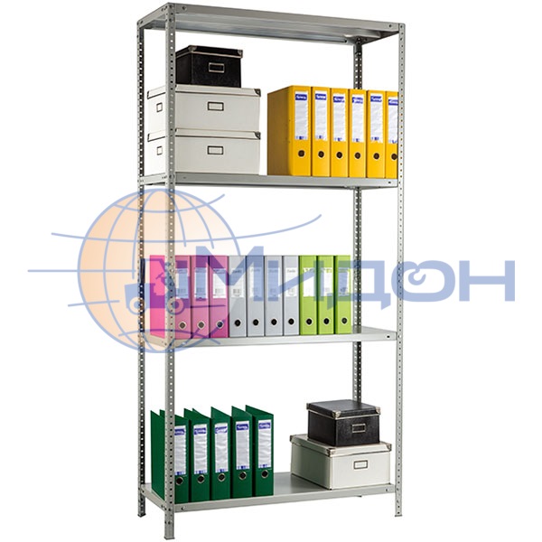 Стеллаж полочный MS 150KD/75x40/4 (1500х750х400) 500 кг(стеллаж), 100 кг(полка) 4 полки