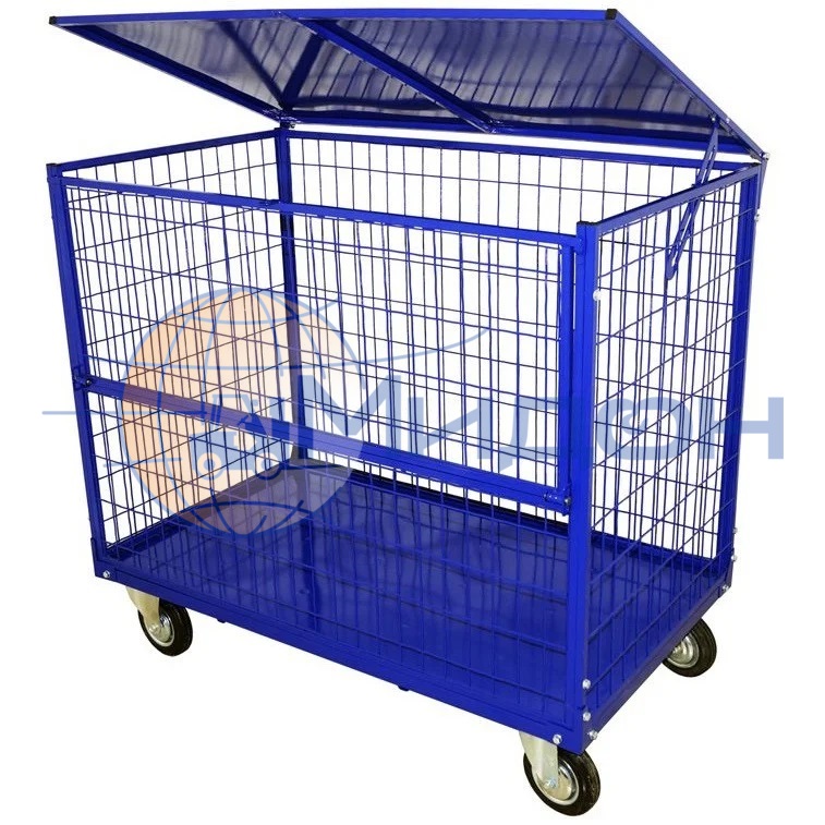 Контейнер передвижной сетчатый с открываемой боковой створкой КСМ 6 ( 800х1200х920 ) (колёса ф160: стандартные, Китай)